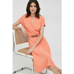 Šaty Lauren Ralph Lauren oranžová farba, mini, áčkový strih vyobraziť
