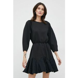 Šaty Sisley čierna farba, mini, áčkový strih vyobraziť