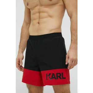 Plavkové šortky Karl Lagerfeld čierna farba vyobraziť