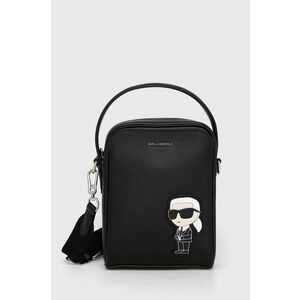 Kožená taška Karl Lagerfeld čierna farba vyobraziť