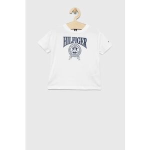 Detské tričko Tommy Hilfiger biela farba, vzorovaný vyobraziť