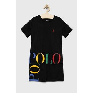 Detské pyžamo Polo Ralph Lauren čierna farba, s potlačou vyobraziť