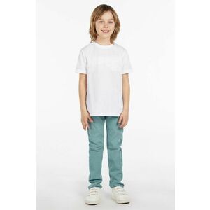 Detské bavlnené tričko Guess biela farba, s nášivkou vyobraziť