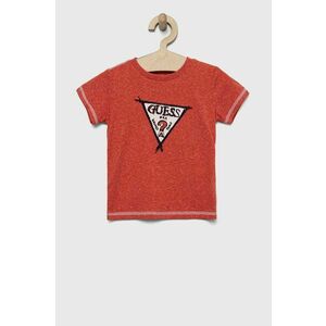 Detské tričko Guess červená farba, melanžový vyobraziť