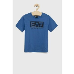 Detské bavlnené tričko EA7 Emporio Armani s potlačou vyobraziť