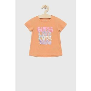 Detské tričko Guess oranžová farba vyobraziť