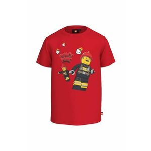 Detské bavlnené tričko Lego City červená farba, s potlačou vyobraziť