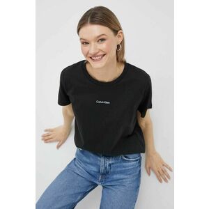Bavlnené tričko Calvin Klein čierna farba vyobraziť