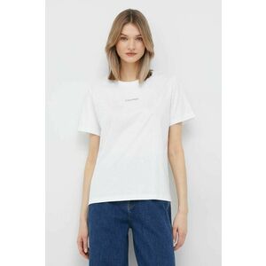 Bavlnené tričko Calvin Klein biela farba vyobraziť
