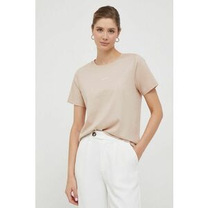 Bavlnené tričko Calvin Klein béžová farba vyobraziť