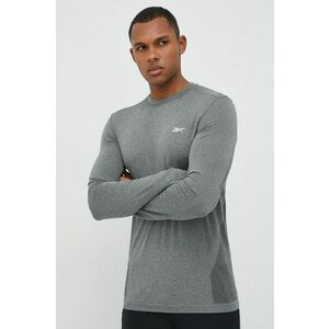 Tréningové tričko s dlhým rukávom Reebok United By Fitness MyoKnit šedá farba, vzorované vyobraziť