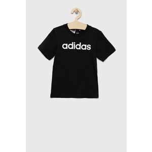 Detské bavlnené tričko adidas LK LIN CO čierna farba, vzorované vyobraziť