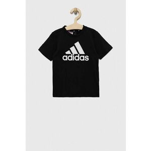Detské bavlnené tričko adidas LK BL CO čierna farba, s potlačou vyobraziť