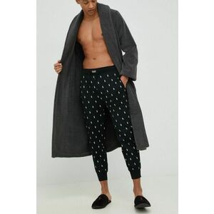 Bavlnené pyžamové nohavice Polo Ralph Lauren čierna farba, vzorovaná vyobraziť