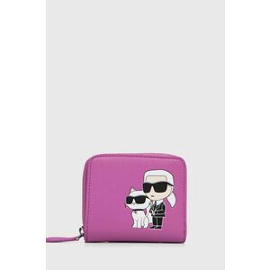 Kožená peňaženka Karl Lagerfeld dámsky, ružová farba vyobraziť