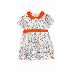 Dievčenské šaty Mini Rodini biela farba, mini, áčkový strih vyobraziť