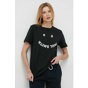 Bavlnené tričko PS Paul Smith čierna farba vyobraziť