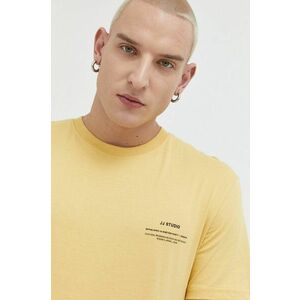 Bavlnené tričko Jack & Jones JJEFELIX žltá farba, s potlačou, 12224600 vyobraziť