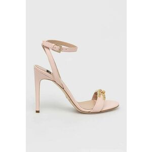 Kožené sandále Elisabetta Franchi ružová farba vyobraziť