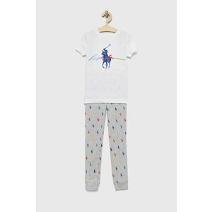 Detské bavlnené pyžamo Polo Ralph Lauren šedá farba, vzorovaná vyobraziť