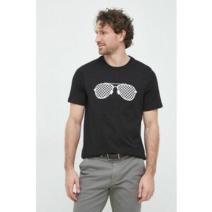 Bavlnené tričko Michael Kors čierna farba, s potlačou vyobraziť