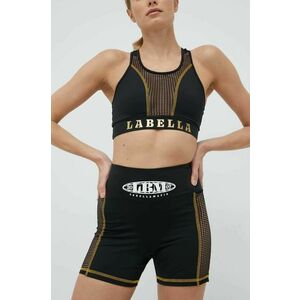 Tréningové šortky LaBellaMafia Boxer dámske, čierna farba, s potlačou, vysoký pás vyobraziť