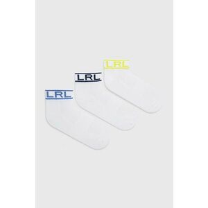 Ponožky Lauren Ralph Lauren 3-pak dámske, biela farba vyobraziť