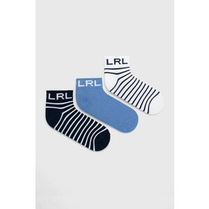 Ponožky Lauren Ralph Lauren 3-pak dámske, tmavomodrá farba vyobraziť