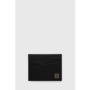 Kožené puzdro na karty BOSS pánsky, čierna farba vyobraziť