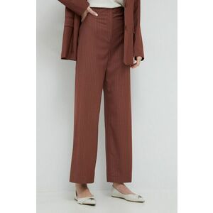 Nohavice Bardot dámske, hnedá farba, široké, vysoký pás vyobraziť