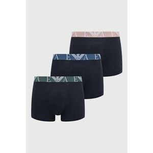 Boxerky Emporio Armani Underwear 3-pak pánske, tmavomodrá farba vyobraziť