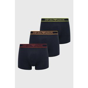 Boxerky Emporio Armani Underwear 3-pak pánske, tmavomodrá farba vyobraziť