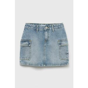 Dievčenská rifľová sukňa Calvin Klein Jeans mini, rovný strih vyobraziť
