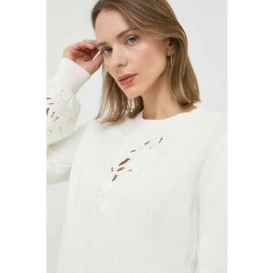 Bavlnený sveter Twinset dámsky, biela farba, tenký vyobraziť