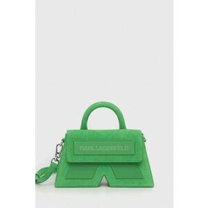 Semišová kabelka Karl Lagerfeld zelená farba vyobraziť