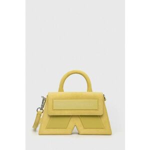 Semišová kabelka Karl Lagerfeld žltá farba vyobraziť