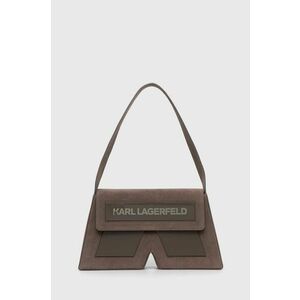 Semišová kabelka Karl Lagerfeld hnedá farba vyobraziť
