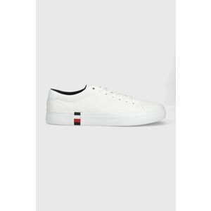 Kožené tenisky Tommy Hilfiger FM0FM04351 MODERN VULC CORPORATE LEATHER biela farba vyobraziť