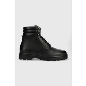 Kožené členkové topánky Calvin Klein Combat Boot Pb Lth pánske, čierna farba vyobraziť