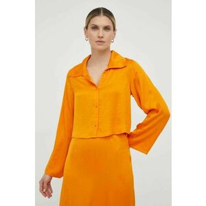 Košeľa American Vintage dámska, oranžová farba, regular, s klasickým golierom vyobraziť