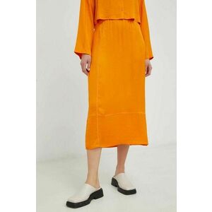 Sukňa American Vintage oranžová farba, midi, rovný strih vyobraziť