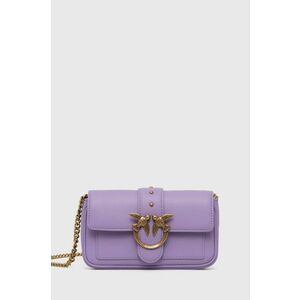 Kožená kabelka Pinko fialová farba vyobraziť