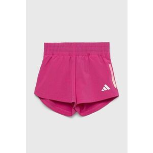 Detské krátke nohavice adidas G TI 3S WV ružová farba, s potlačou, nastaviteľný pás vyobraziť