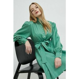 Šaty Custommade Linnea zelená farba, mini, áčkový strih vyobraziť