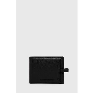 Kožená peňaženka Emporio Armani pánsky, čierna farba vyobraziť