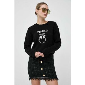 Vlnený sveter Pinko dámsky, čierna farba, tenký vyobraziť