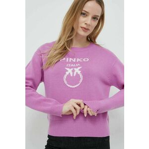 Vlnený sveter Pinko dámsky, fialová farba vyobraziť