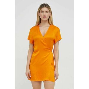 Šaty American Vintage oranžová farba, mini, áčkový strih vyobraziť