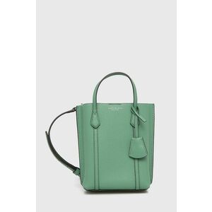 Kožená kabelka Tory Burch zelená farba vyobraziť