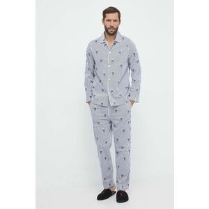 Bavlnené pyžamo Polo Ralph Lauren tmavomodrá farba, vzorovaná vyobraziť